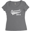 married since 2015   mens funny wedding marriage Women's Triblend Scoop T-shirt