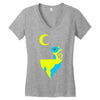 moon cat Women's V-Neck T-Shirt