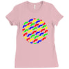funny girly colorful patterns mustaches Ladies Fitted T-Shirt