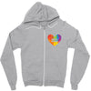 Rainbow Equality Heart Zipper Hoodie