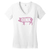 pig oink funny Women's V-Neck T-Shirt