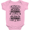 Real Kings Are Born On October 1 Baby Onesie
