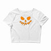 scary pumpkin face halloween Crop Top
