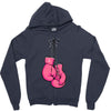 boxing gloves breast cancer Zipper Hoodie