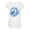 bass clef in blue Maternity Scoop Neck T-shirt