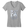 round neck dog wolf Women's V-Neck T-Shirt