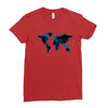 World Map Design Ladies Fitted T-Shirt