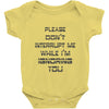 don't interrupt me Baby Onesie