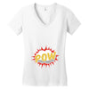 POW! Funny Explosion Cartoon Women's V-Neck T-Shirt