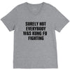 surely not everybody was kung fu fighting black color V-Neck Tee