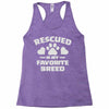 rescued is my favorite breed Racerback Tank