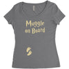 Muggle On Board Women's Triblend Scoop T-shirt