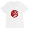 Red Dinosaur V-Neck Tee
