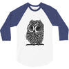 owl on athletic 3/4 Sleeve Shirt