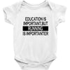 running is importanter Baby Bodysuit