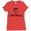 i like turtles t shirt s m l xl 2xl 3xl funny zombie kid humor geeky n Ladies Fitted T-Shirt