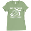 save the turtle Ladies Fitted T-Shirt