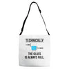 technically, the glass is always full Adjustable Strap Totes