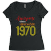 awesome since november 1970 Women's Triblend Scoop T-shirt