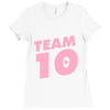 team 10 light pink Ladies Fitted T-Shirt