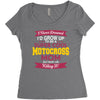 i never dreamed i'd grow up to be a super cool motocross mom but here Women's Triblend Scoop T-shirt