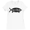 evolve t shirt small funny evolution science atheist darwin atheism fi Ladies Fitted T-Shirt