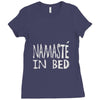 namaste in bed off shoulder Ladies Fitted T-Shirt