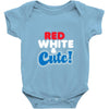 red white and cute Baby Onesie