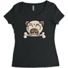 cute pug dog Women's Triblend Scoop T-shirt