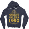 queens are born in 1990 Zipper Hoodie