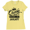 Queens Are Born In January Ladies Fitted T-Shirt