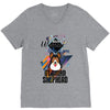who loves german shepherd V-Neck Tee