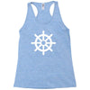 steering wheel sail boat funny Racerback Tank