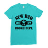 rookie new dad 2017 Ladies Fitted T-Shirt