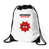 Superhero On The Way Drawstring Bags