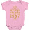 kings are born in 1997 Baby Bodysuit
