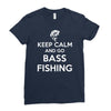 keep calm bass fishing Ladies Fitted T-Shirt