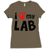 i love my lab labrador Ladies Fitted T-Shirt