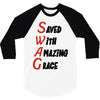 saved with amazing grace 3/4 Sleeve Shirt