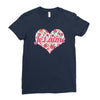 Jet'aime Flower Heart Ladies Fitted T-Shirt