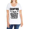 Camping Where Friends And Marshmallow Get Toasted At The Same Time Ladies Curvy T-Shirt