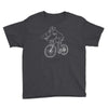 shark riding bicycle bike funny Youth Tee