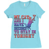 my cat and i stay in tonight Ladies Fitted T-Shirt