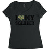 i love my soldier regular camouflage Women's Triblend Scoop T-shirt