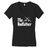the rodfather   mens funny fishing Women's V-Neck T-Shirt