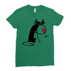 cat and wine Ladies Fitted T-Shirt