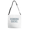 running sucks Adjustable Strap Totes