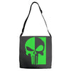 mad engine marvel brand punisher scar glow in the dark Adjustable Strap Totes