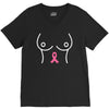 breast with pink ribbon V-Neck Tee
