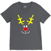 reindeer face novelty christmas V-Neck Tee